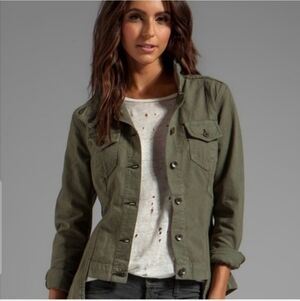 RAG & BONE CHAMBERLAIN JACKET ARMY GREEN CANVAS 100% COTTON SZ XS
